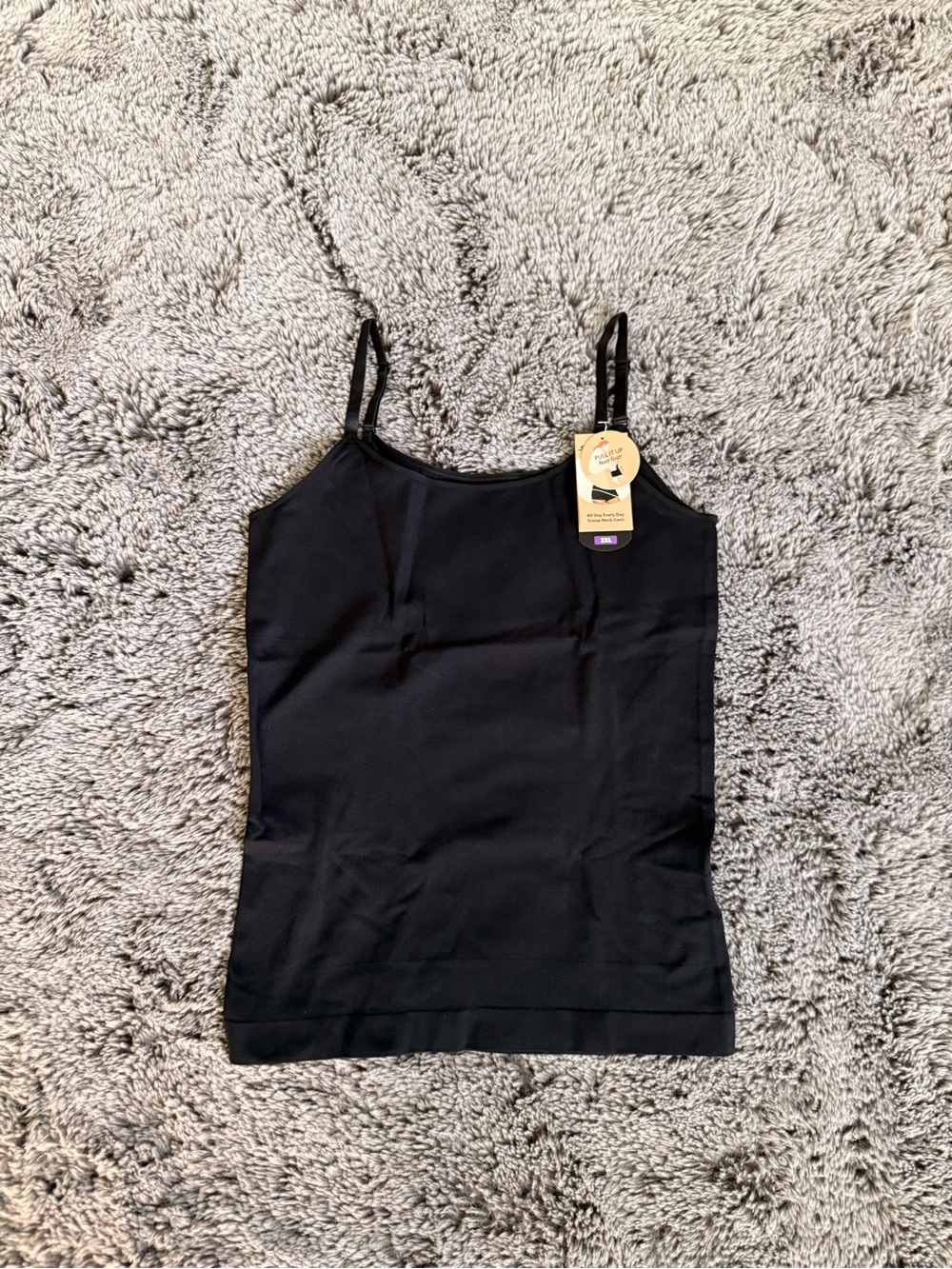 Shapermint Black Seamless Slimming Tank with Adjustable Straps